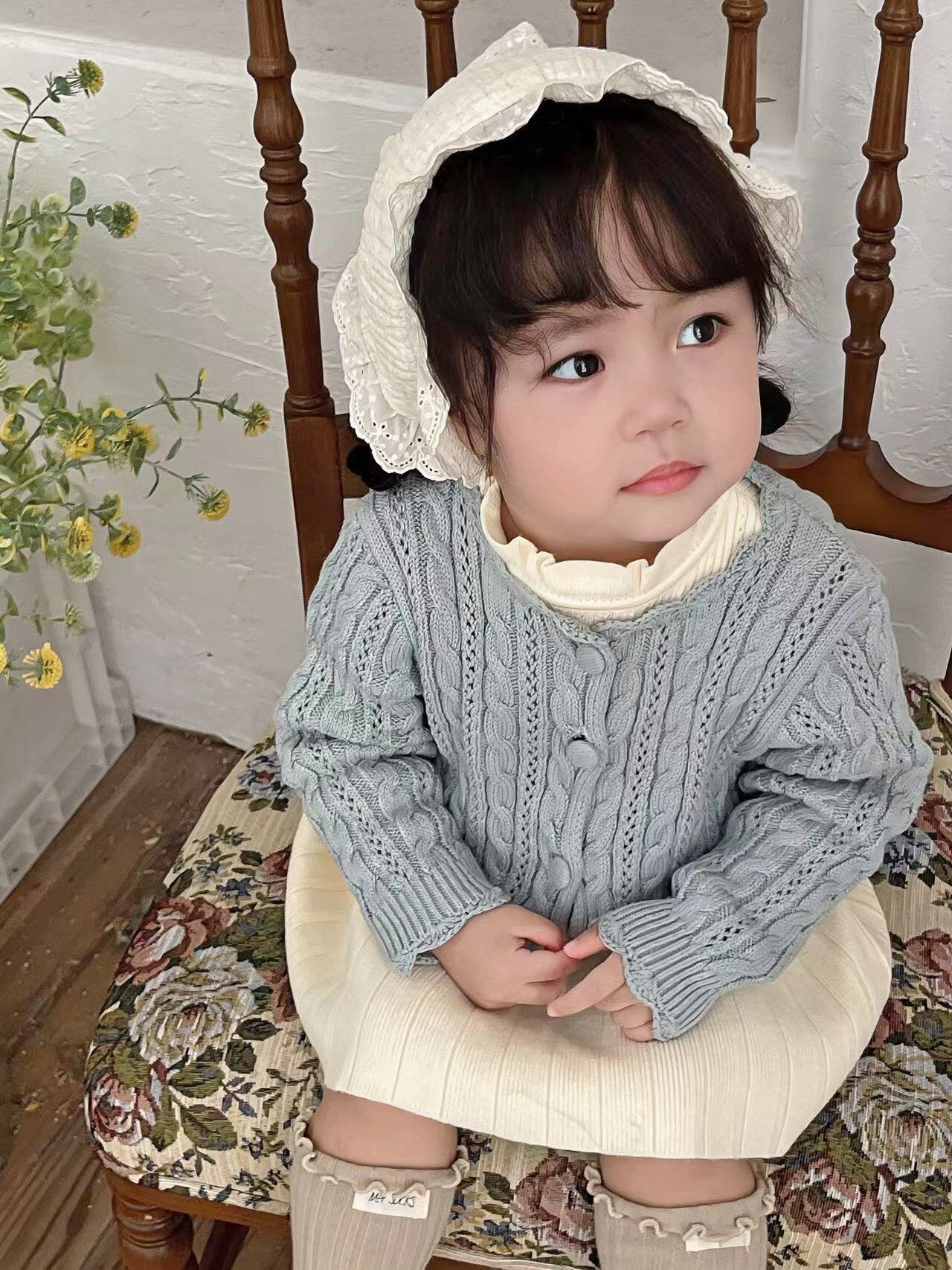 カーディガン・パーカー Crochet Style Knit Cardigan クロシェ風 透かし編み ニット カーディガン【mh0012160】