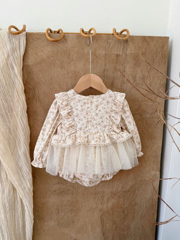 長袖ロンパース Lace Floral Dress Romper レース 花柄ドレス ロンパース【mh0012151】