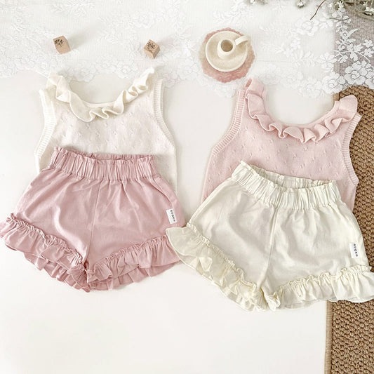 ハーフパンツ・ショートパンツ 裾フリルガーリーショートパンツ【mh0009795】