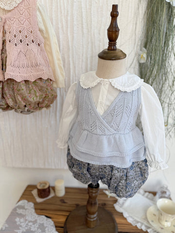 ベスト Ruffled Knitted Cotton Vest フリルニットベスト【mh0012107】