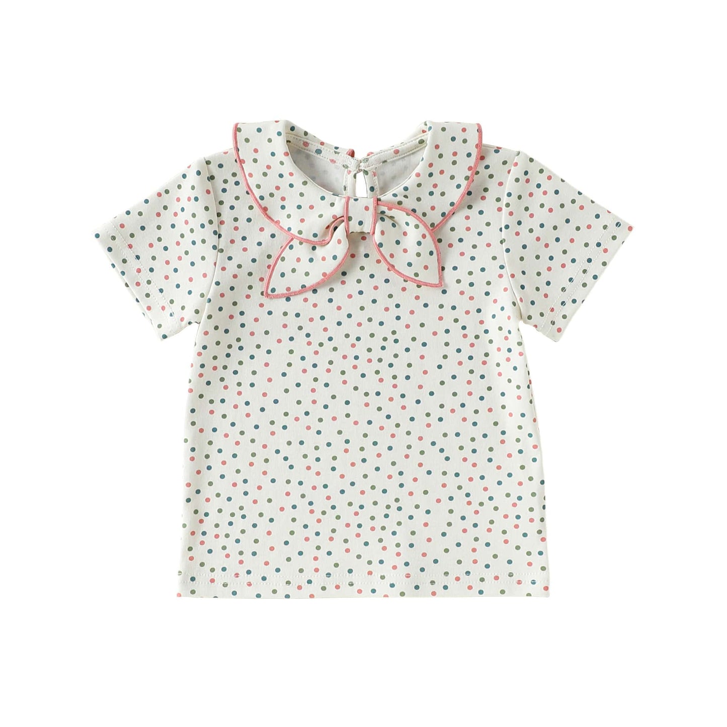 Doll Collar Cotton T-shirt リボン襟付き 半袖 カットソー【mh0012768】 Beige / 73cm Beitaoya 半袖Tシャツ