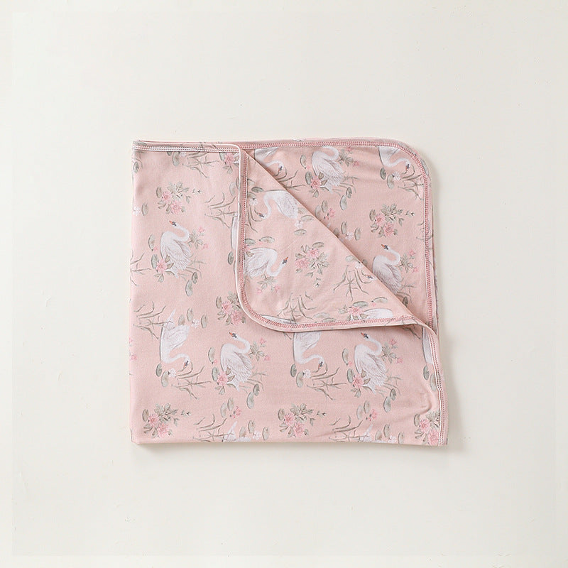 Double-Layer Gauze Blanket ダブルガーゼ ブランケット おくるみ【mh0012332】 83*83 / Swan dance mamahalo shop