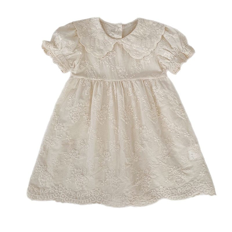 Embroidered Puff Sleeve Romper And Dress 刺繍 パフスリーブ ロンパース ワンピース【mh0013166】 Aeg babyi 半袖ロンパース