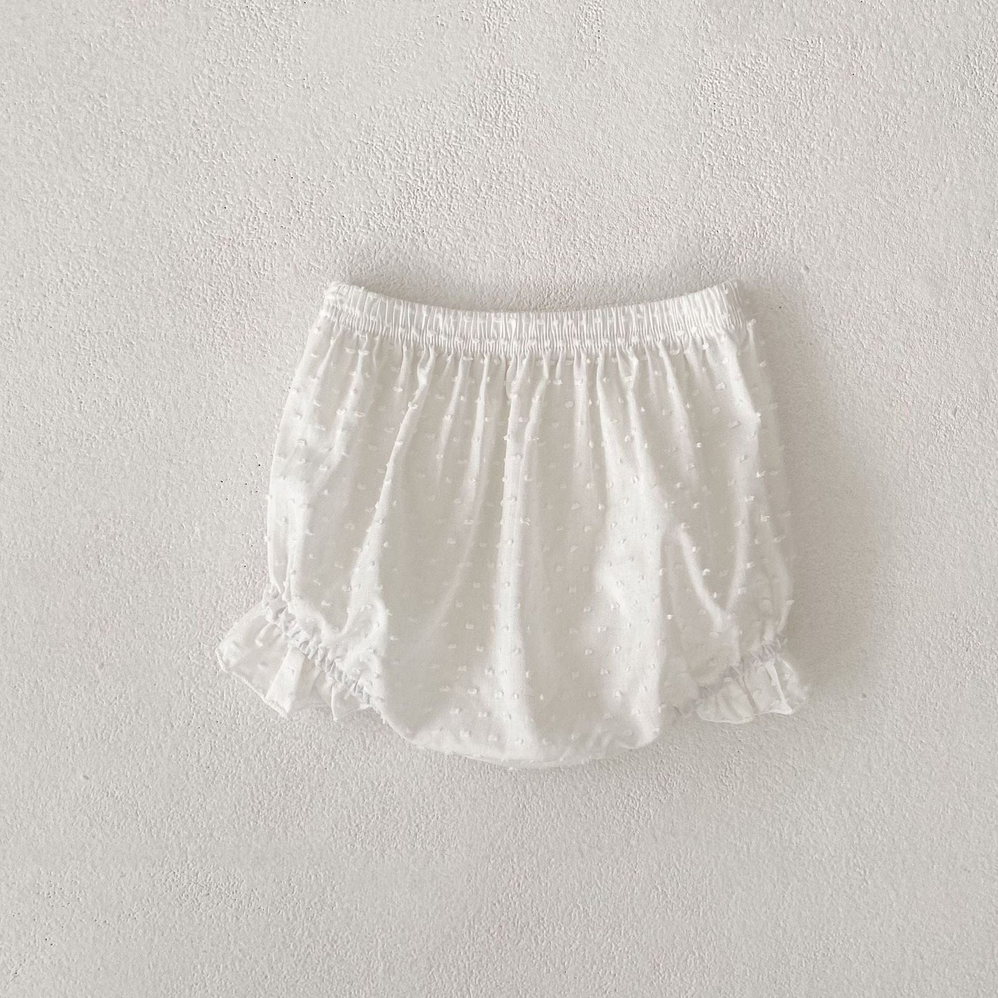 半袖セットアップ エンボスドットレースチュニックブラウス+ブルマパンツセットアップ 2点セット【mh0010153】