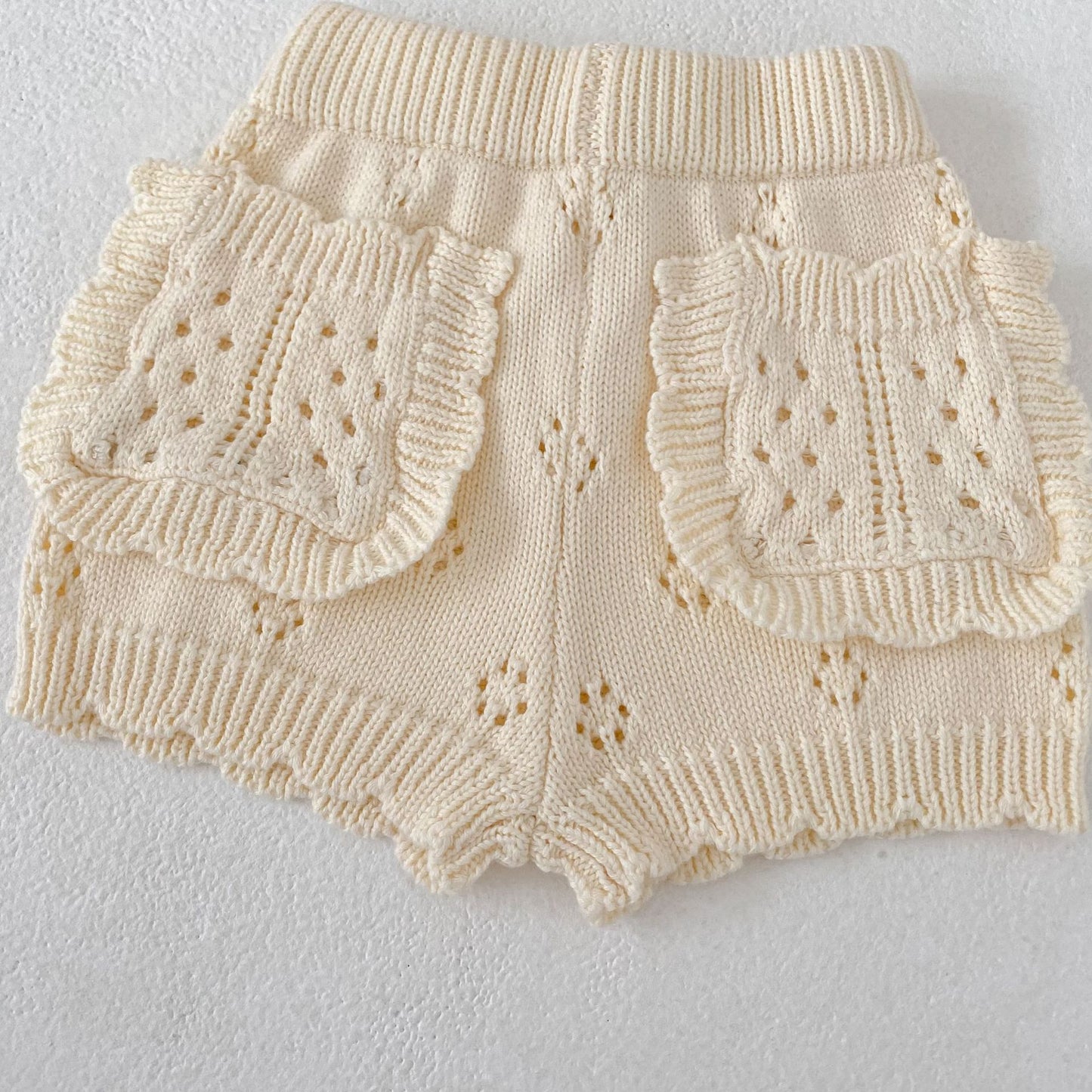 長袖セットアップ Collar Knitted Shirt & Shorts 襟付き ニット 長袖シャツ ショーツ【mh0012180】