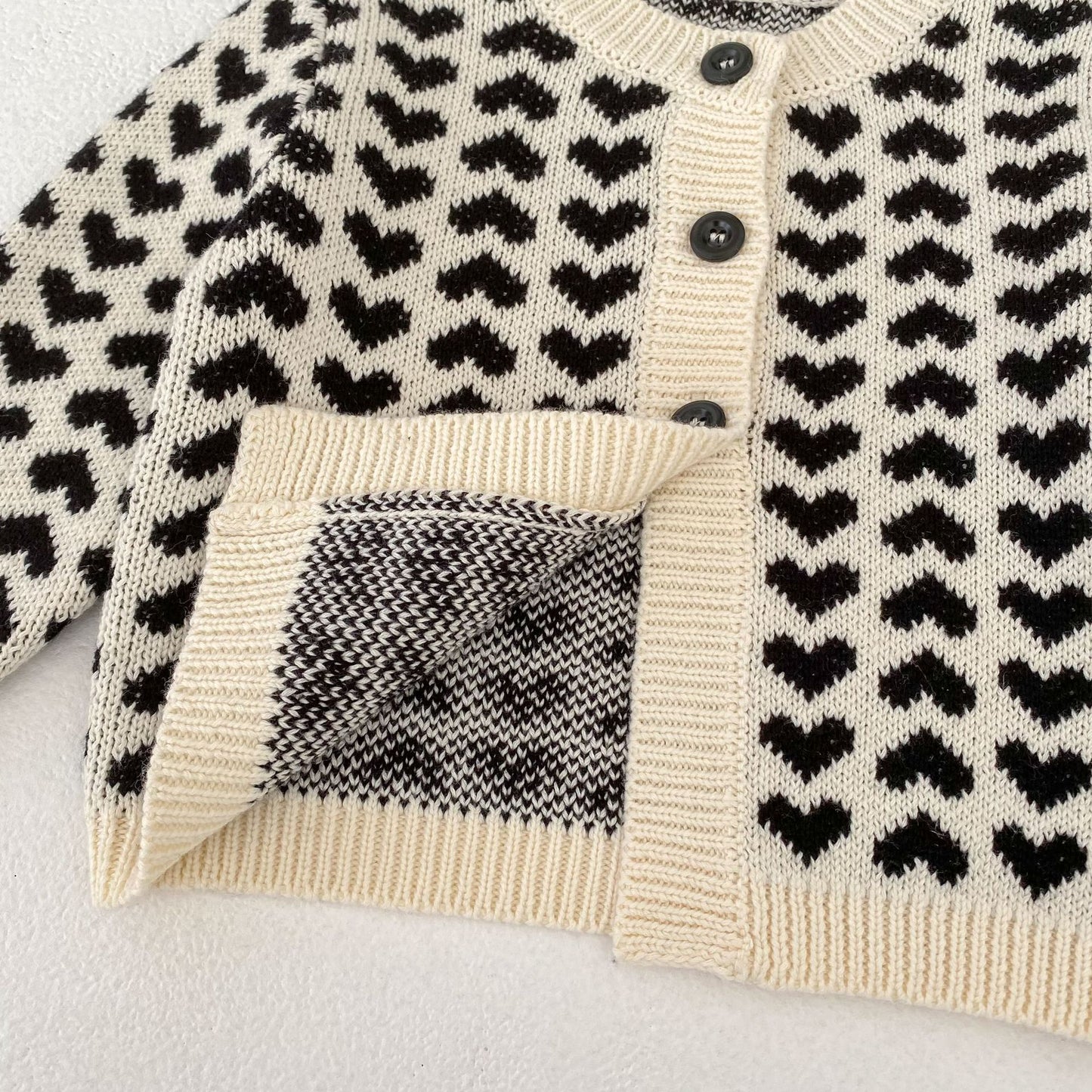 カーディガン・パーカー Heart Jacquard Knitted Cardigan ハート ジャガード ニット カーディガン【mh0012167】