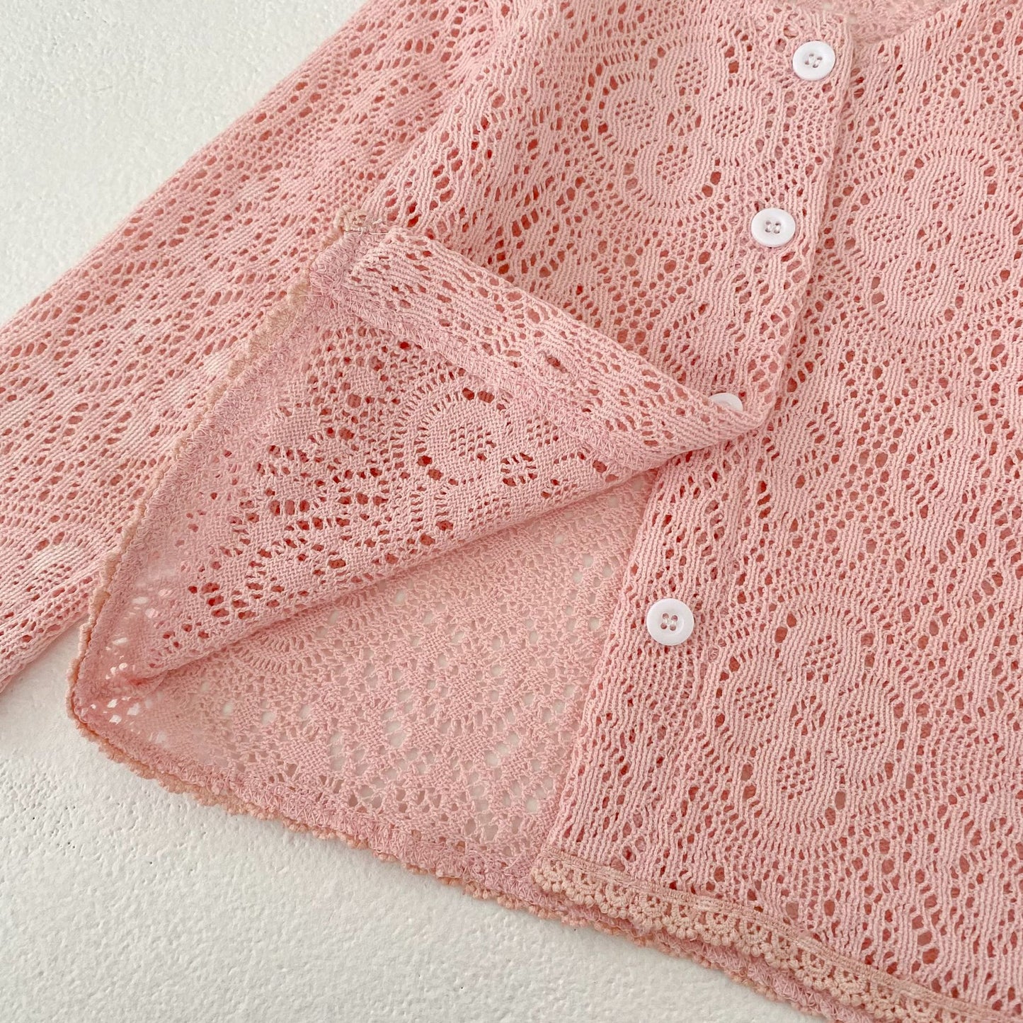 カーディガン・パーカー Lace Flower Knitted Cardigan レース フラワー 透かし編み カーディガン【mh0012164】