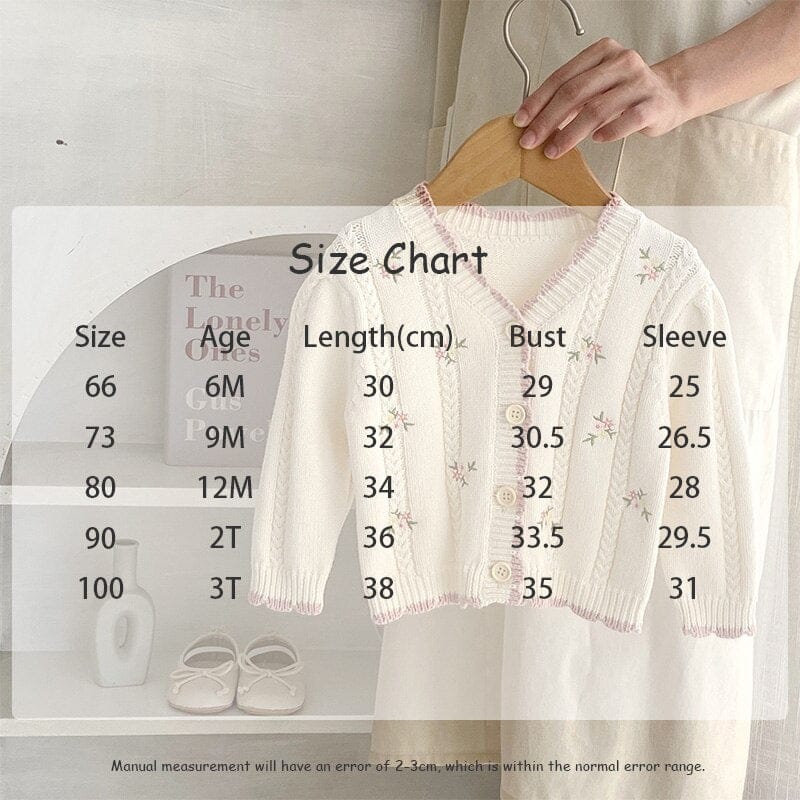 カーディガン・パーカー キッズ フラワー 花柄 刺繍 ニット カーディガン ガールズ【mh0002438】
