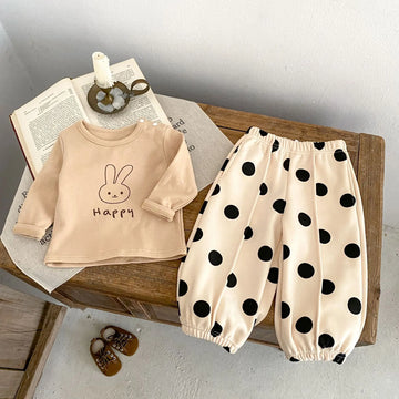 ロングパンツ・スウェットパンツ ベビーキッズパンツ コインドットプリントセンタープリーツ裏フリースロングスウェットパンツ【mh0007924】