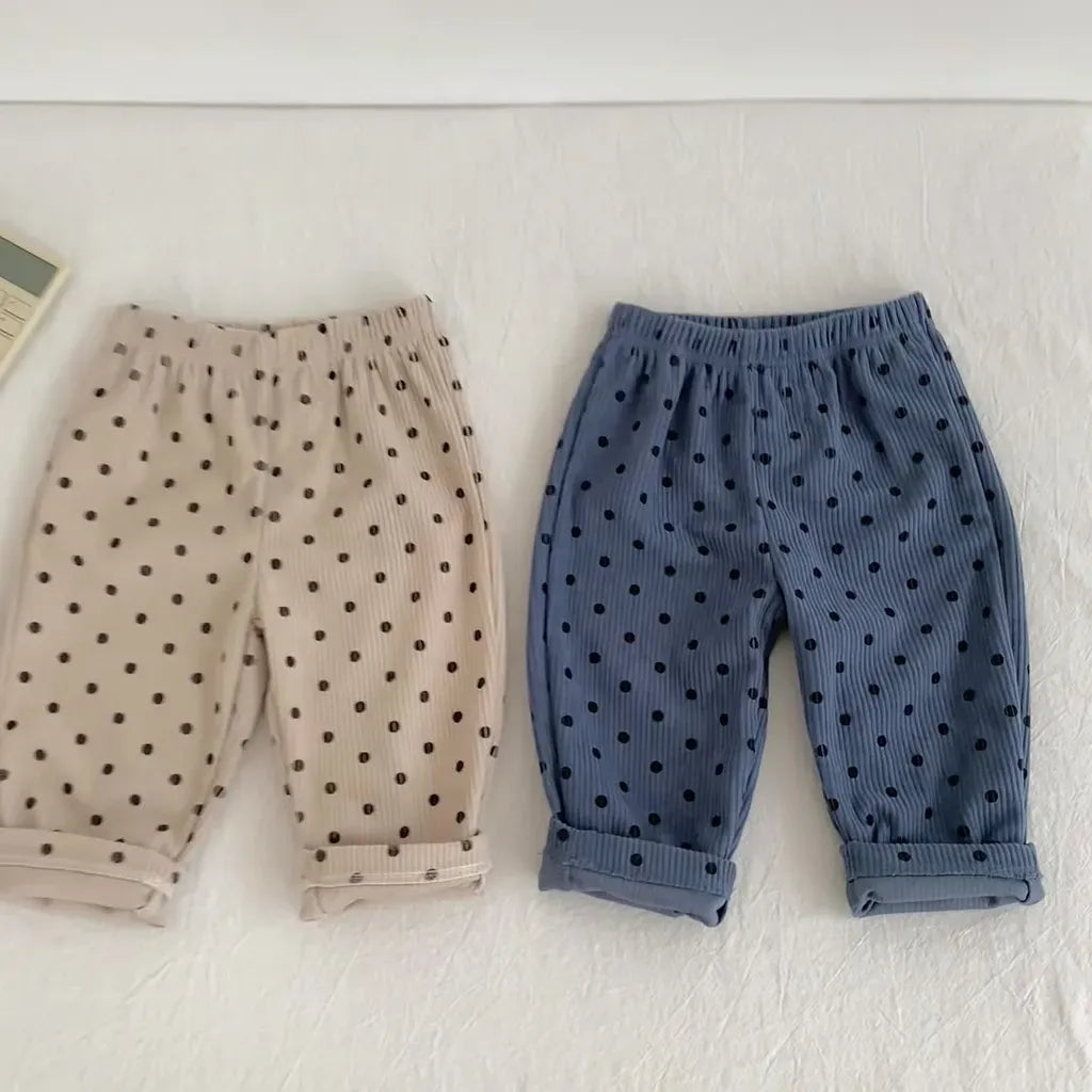 ロングパンツ・スウェットパンツ ドット柄コーデュロイパンツ【mh0011078】