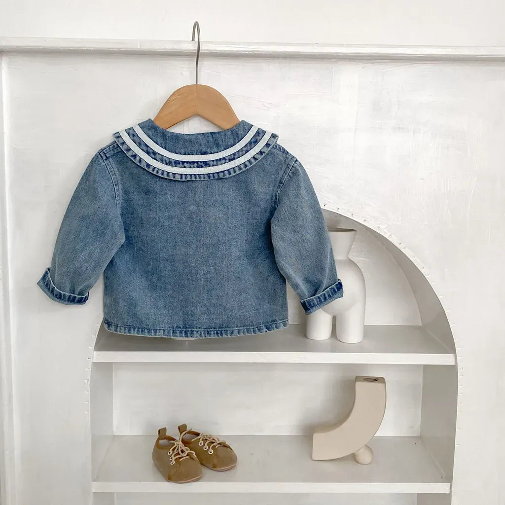 ショートコート・ジャケット・ジャンパー セーラー襟デニムジャケット【mh0011080】