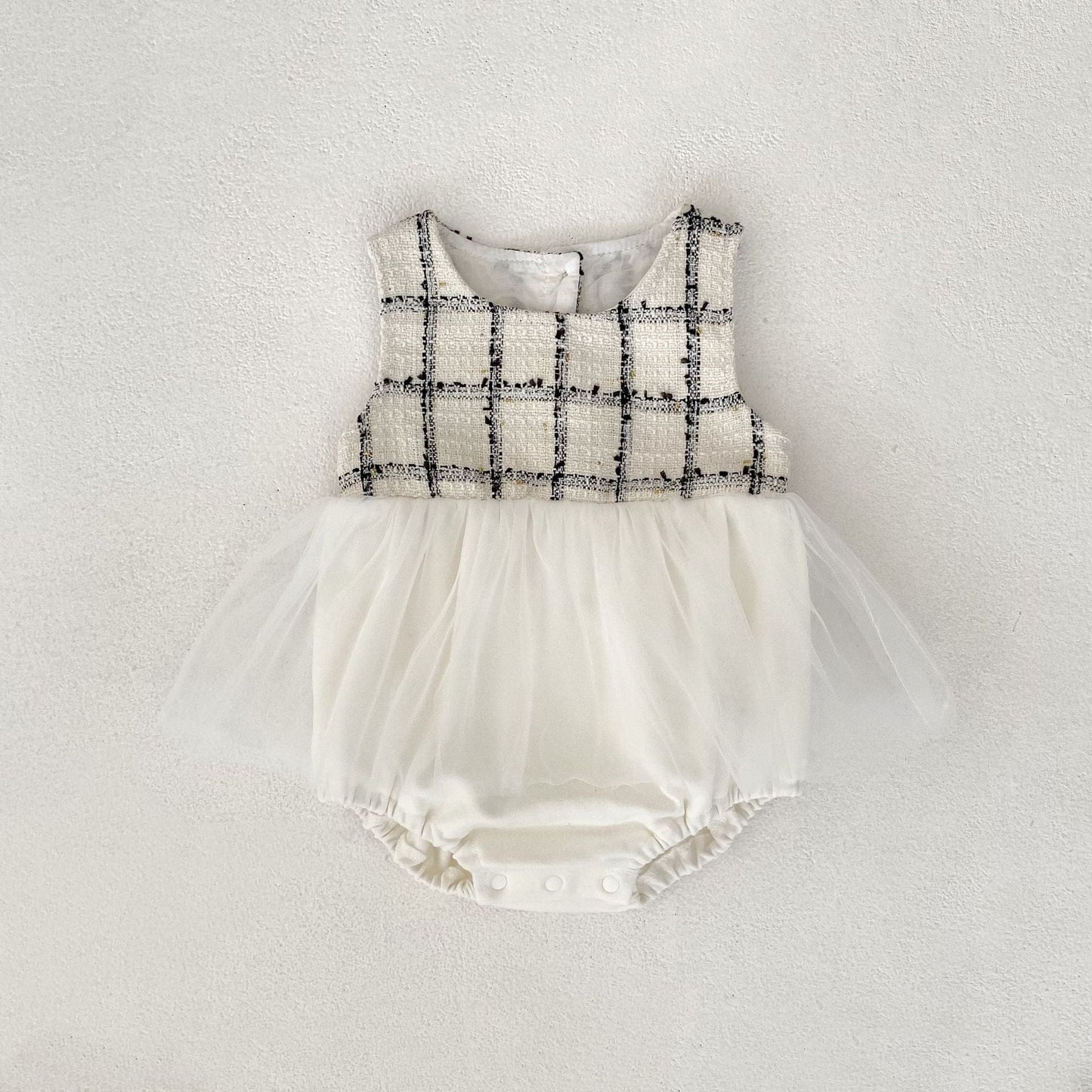 ロンパースセットアップ Rompers / 66cm ファンシーツイードジャケット/チュールロンパース【mh0011085】