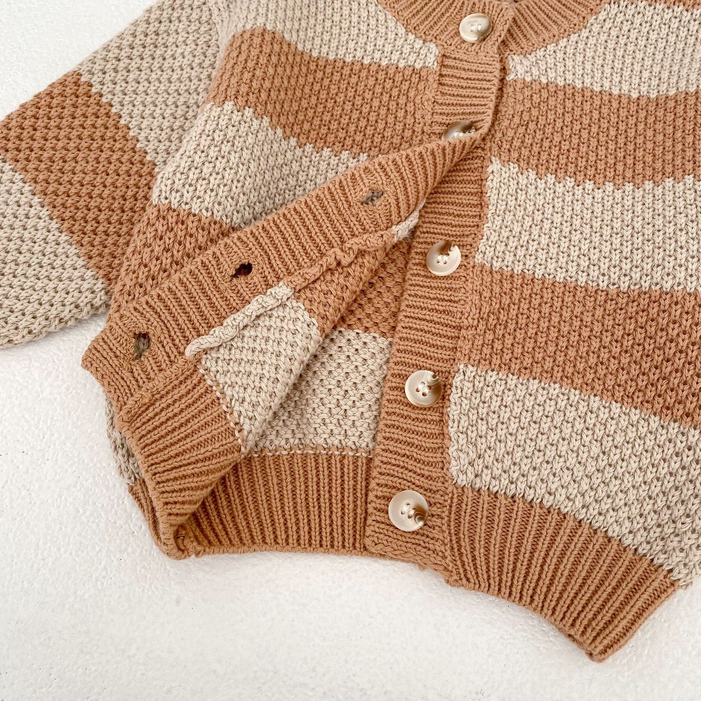 カーディガン・パーカー Striped Cotton Knitted Cardigan ボーダー コットン ニット カーディガン【mh0012177】