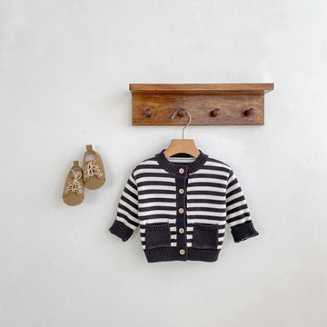 カーディガン・パーカー Striped Knitted Cardigan ボーダー ニット カーディガン【mh0012183】
