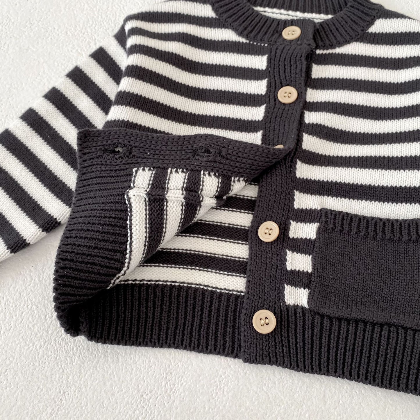 カーディガン・パーカー Striped Knitted Cardigan ボーダー ニット カーディガン【mh0012183】