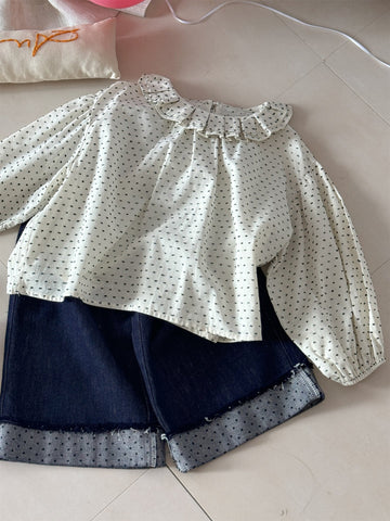 Floral Ruffle Collar Cotton Blouse 花柄 ラッフル襟 コットンブラウス【mh0012289】 Laibaobao