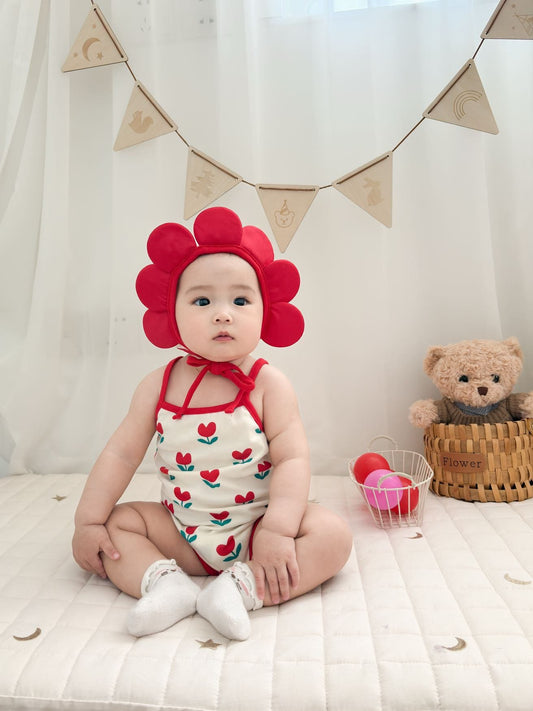 Flower Camisole Flower Hat Jumpsuit チューリップ キャミソールロンパース コスチューム【mh0013365】 TOMMY'S GIFTS ノースリーブロンパース