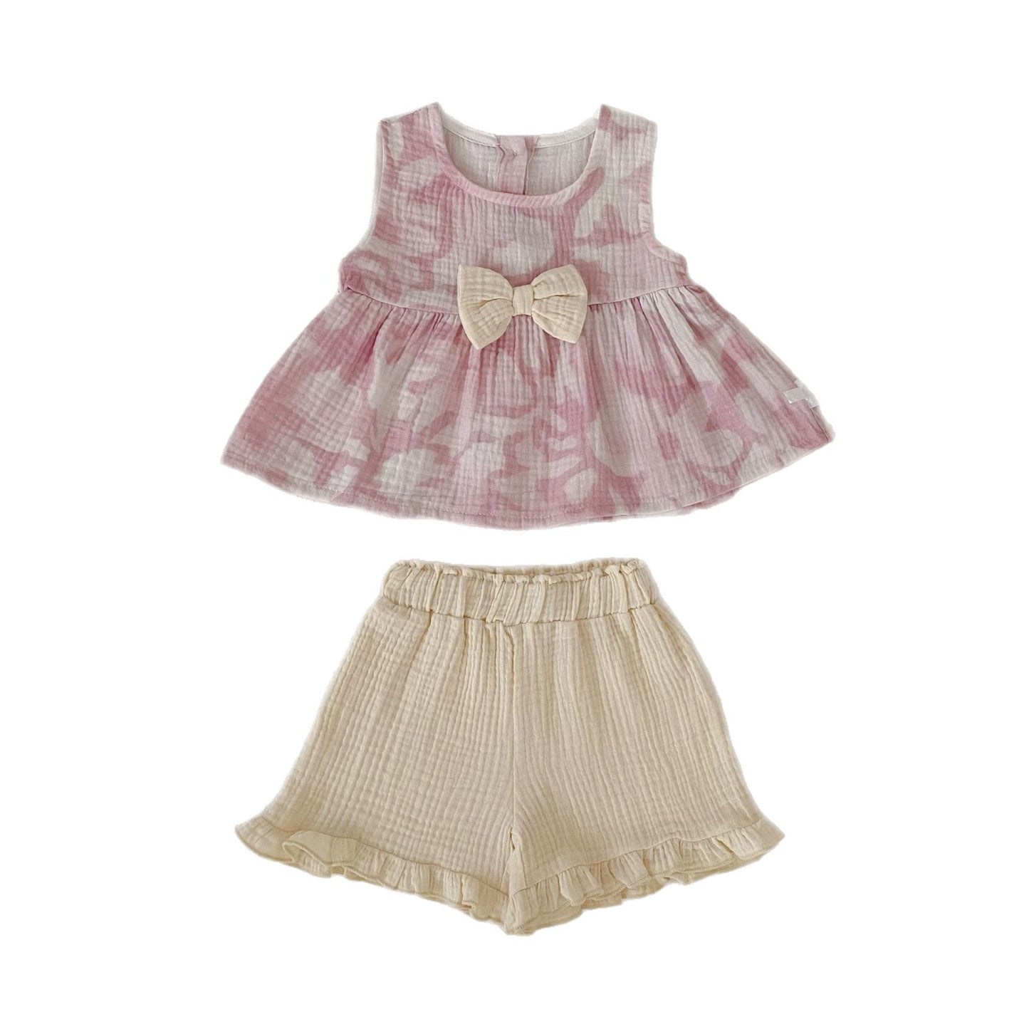 Flower Print Bow Set フラワー プリント リボン セットアップ【mh0012482】 Engepapa ノースリーブセットアップ