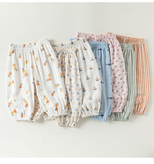 Fruit Print Cotton Pants アニマル&フルーツ ロングパンツ【mh0013045】 Beitaoya ロングパンツ・スウェットパンツ