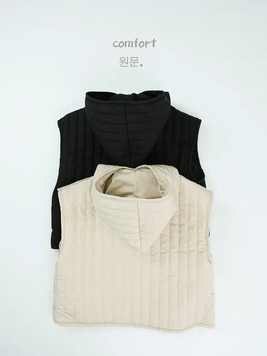 ベスト キッズベスト キルティングフーディシンプルアウターベスト【mh0008136】