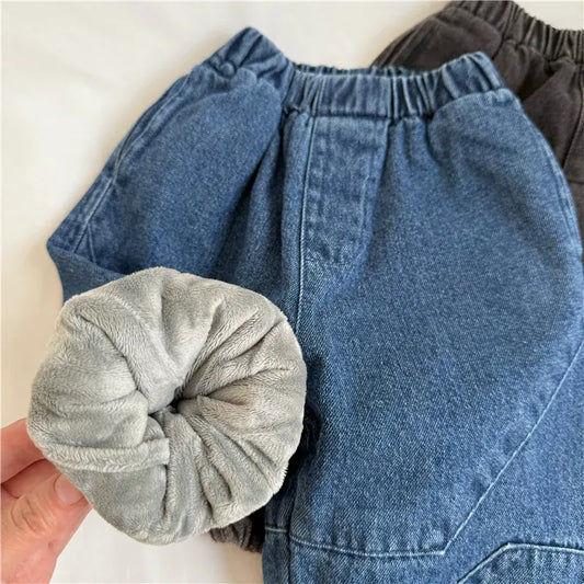 デニムパンツ キッズパンツ 裏フリースデニムバルーンパンツジーンズ【mh0008067】