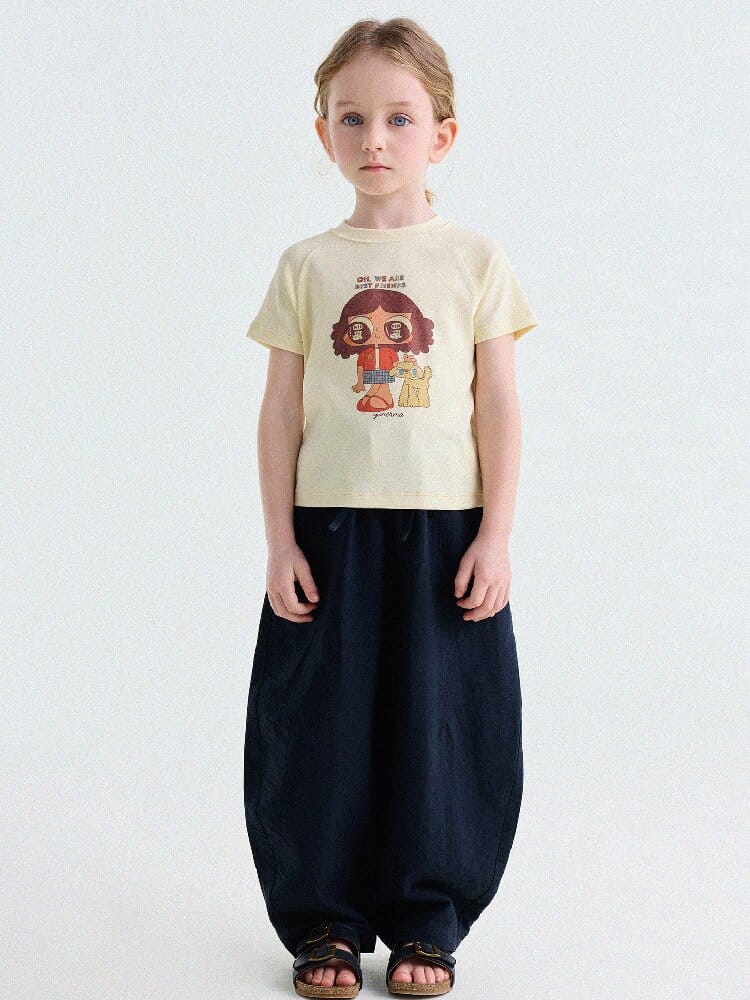 Graphic Print Cotton Raglan T-Shirt キャラクタープリント ラグランTシャツ【mh0013170】 yunerma 半袖Tシャツ