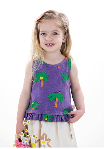 Graphic Sleeveless Tee ラッフル ノースリーブTシャツ【mh0013083】 RICE & SKY タンクトップ・キャミソール・ノースリーブトップス