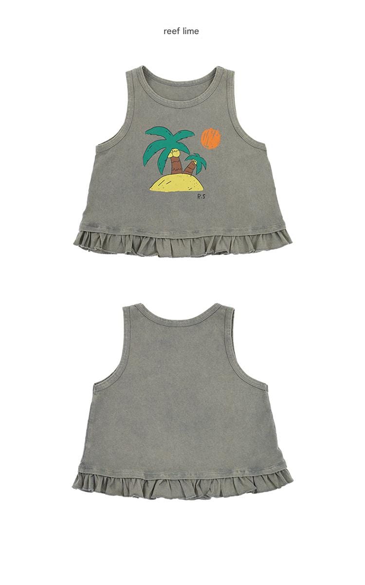 Graphic Sleeveless Tee ラッフル ノースリーブTシャツ【mh0013083】 RICE & SKY タンクトップ・キャミソール・ノースリーブトップス