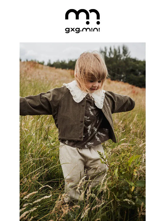 ショートコート・ジャケット・ジャンパー 長袖ジャケット コーデュロイ ノーカラー レトロ アウター【mh0011318】