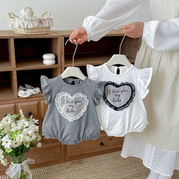 Heart Flutter Romper ハート レース 半袖ロンパース【mh0013428】 angou 半袖ロンパース