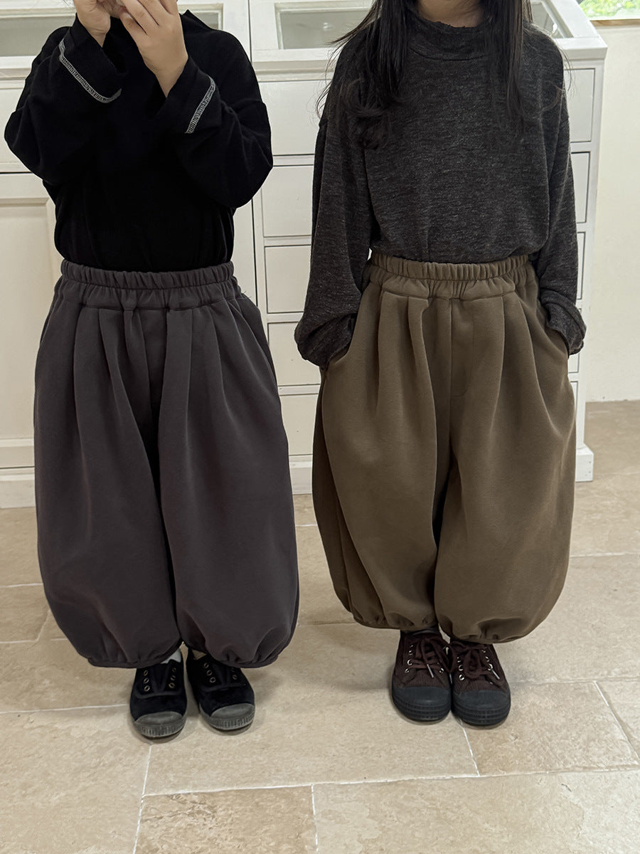 キッズ タック スウェット バルーン ロングパンツ【mh0014784】
