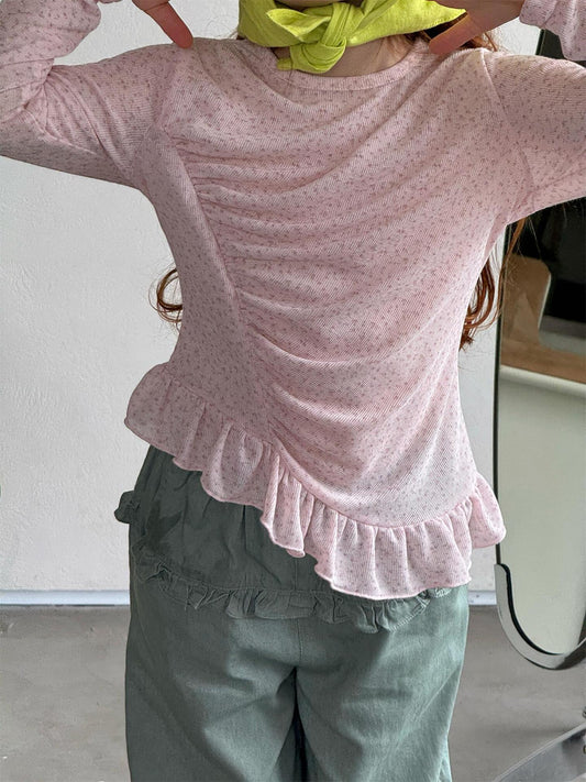 Floral Crew Neck Base Top 花柄 クルーネック トップス【mh0012220】