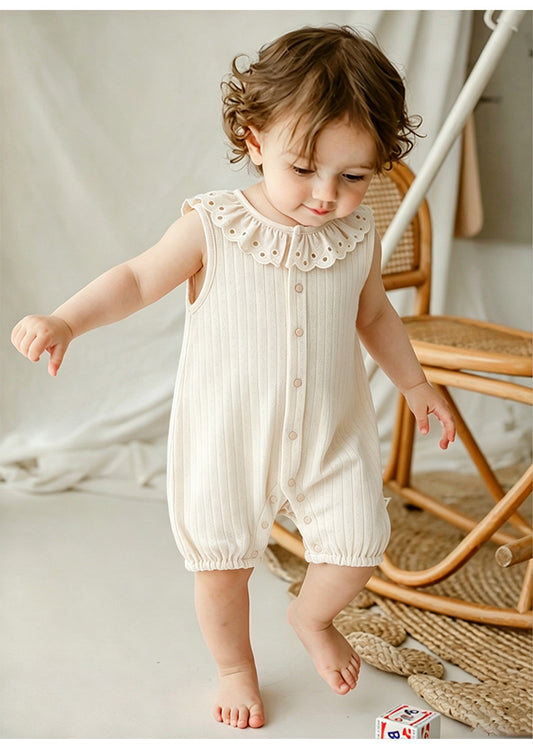 Lace Cotton Romper レース ノースリーブロンパース【mh0013027】