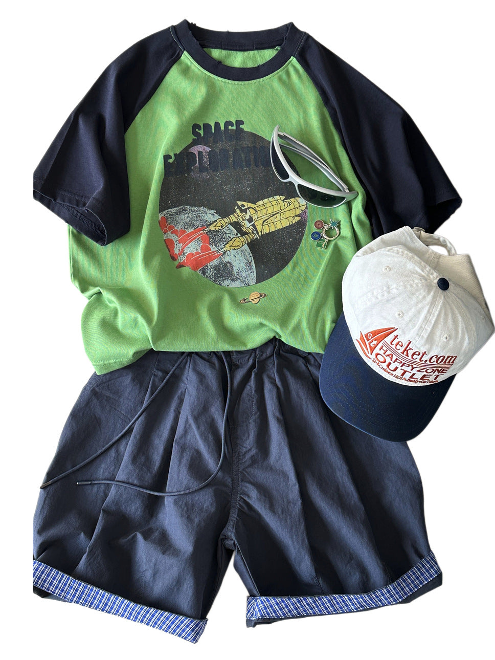 Space Explorer Raglan T-shirt ラグラン 宇宙 Tシャツ【mh0012944】
