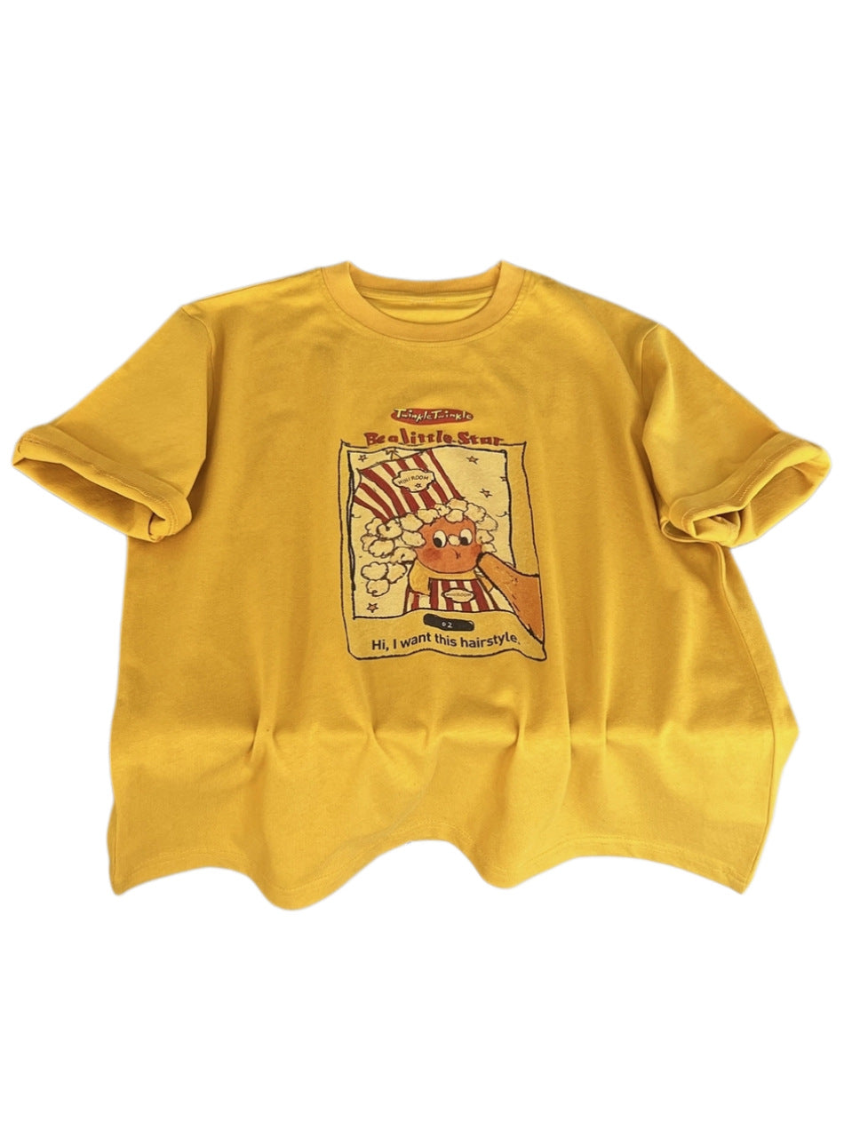 Popcorn Character T-shirt キャラクター 半袖Tシャツ【mh0012948】