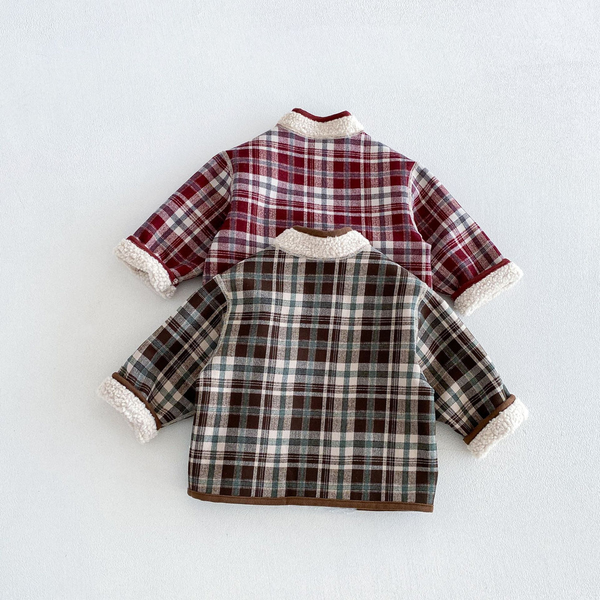 キッズ チェック リバーシブル ボアジャケット / ロールアップ 刺繍 ストレート ロングパンツ【mh0014765】