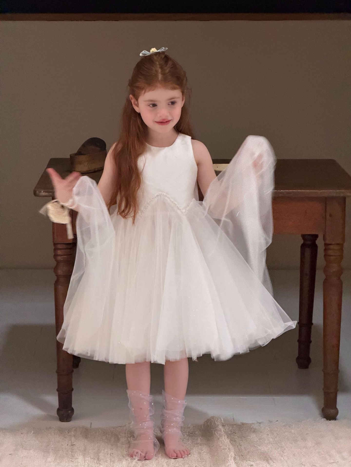 Starlight Tulle Princess Dress ホワイト ノースリーブワンピース【mh0012889】