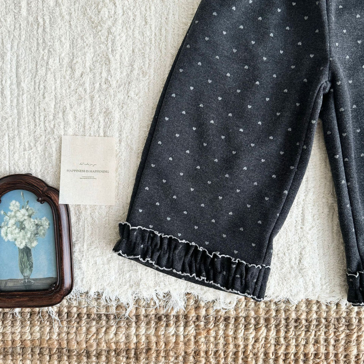 キッズ 花柄刺繍 ニット カーディガン ショートパンツ ロングパンツ【mh0014619】