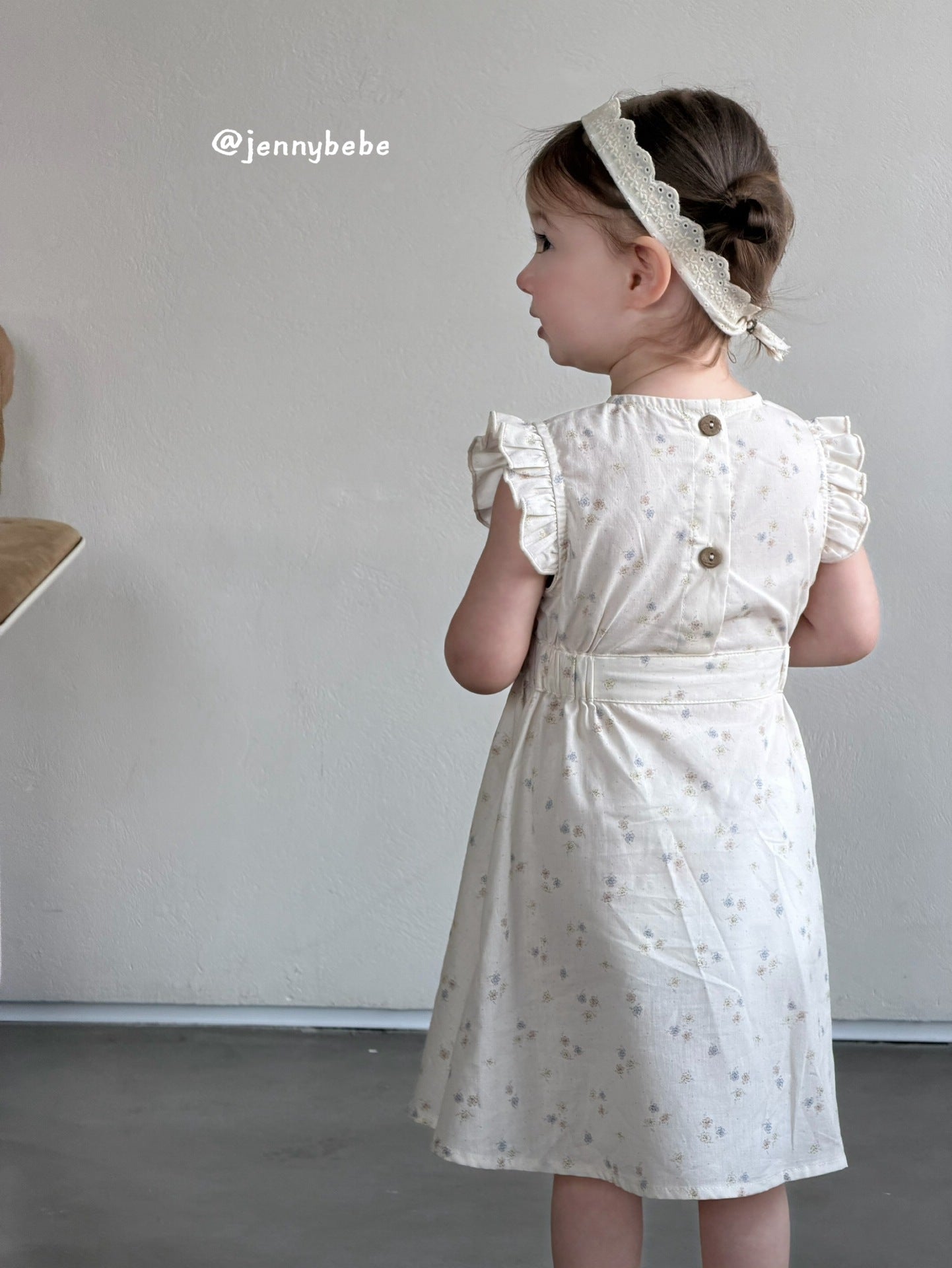 Floral Cotton Frill Dress 花柄 コットン 袖フリル ワンピース【mh0012550】