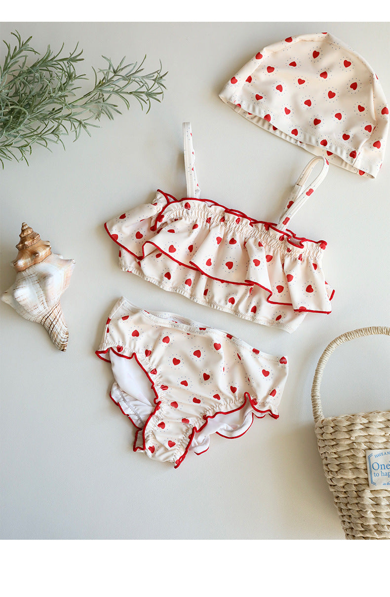 UPF50 Plus Cherry Heart Printed Bikini チェリー ハート 水着【mh0012596】