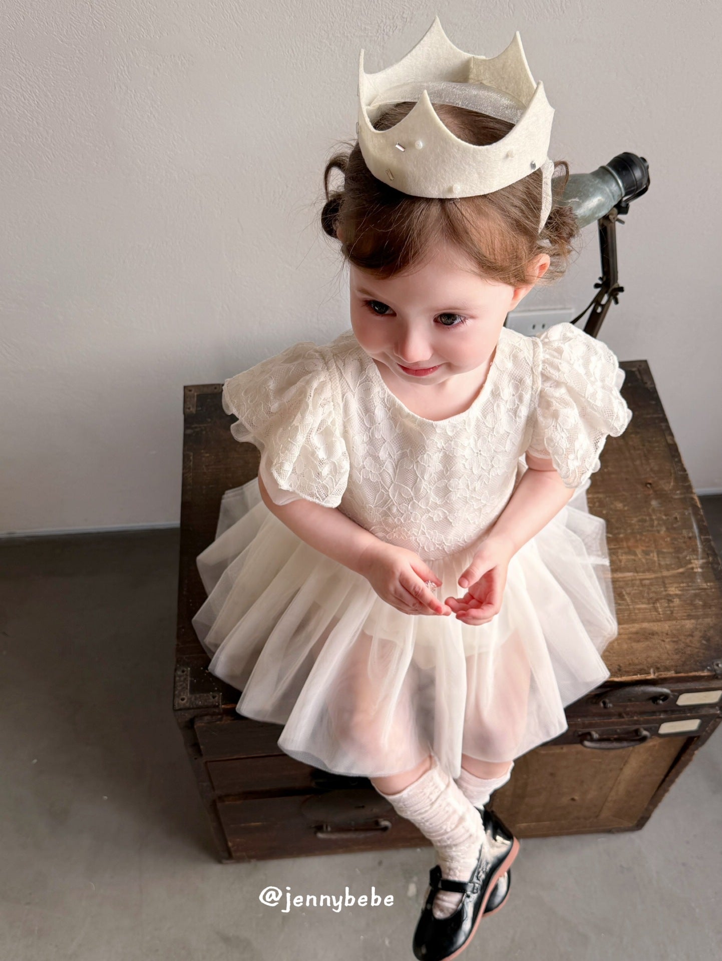 Lace Tulle Sleeveless Romper Dress レース チュール ロンパース ドレス【mh0012554】