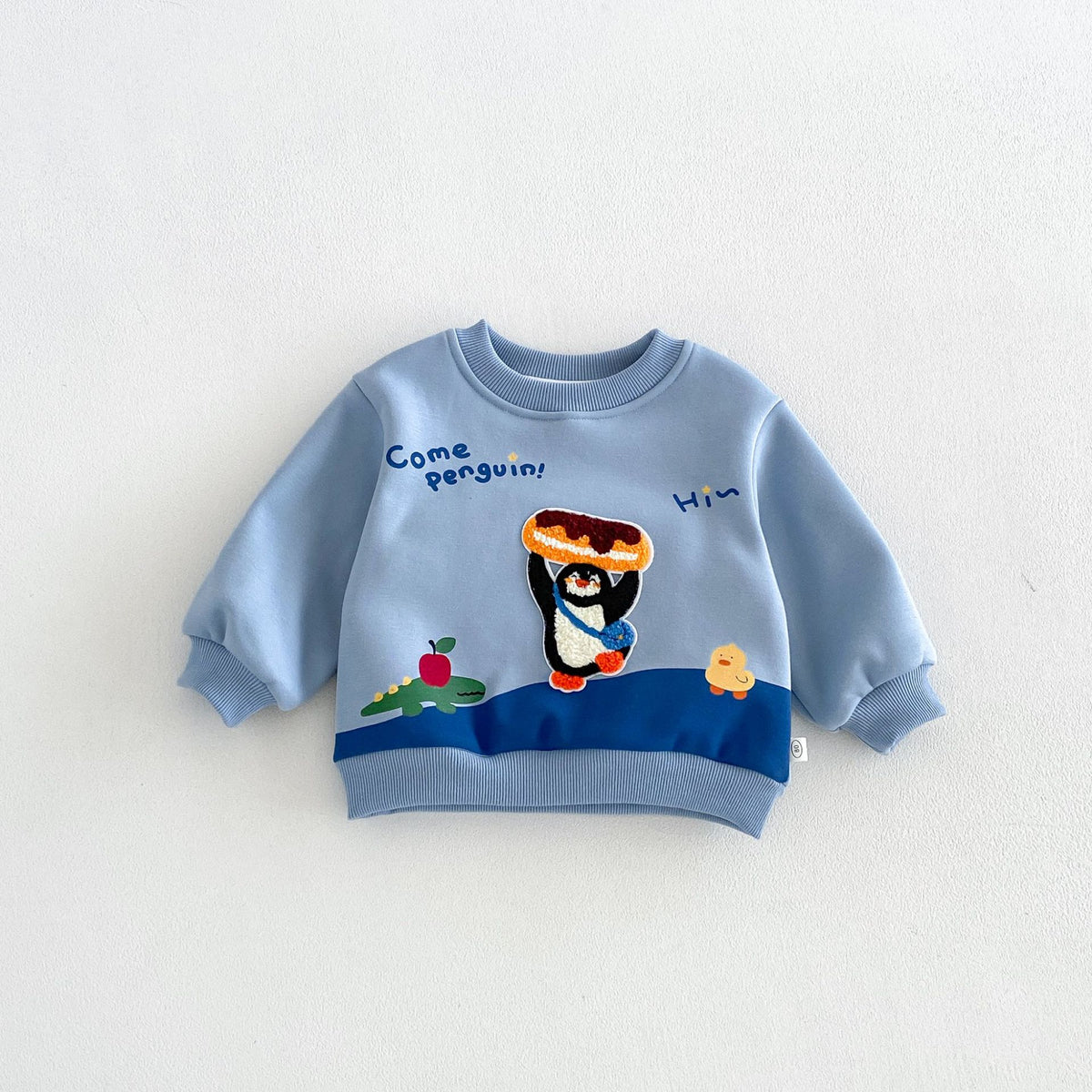キッズ アップリケ 刺繍 裏起毛 スウェットトレーナー【mh0014775】