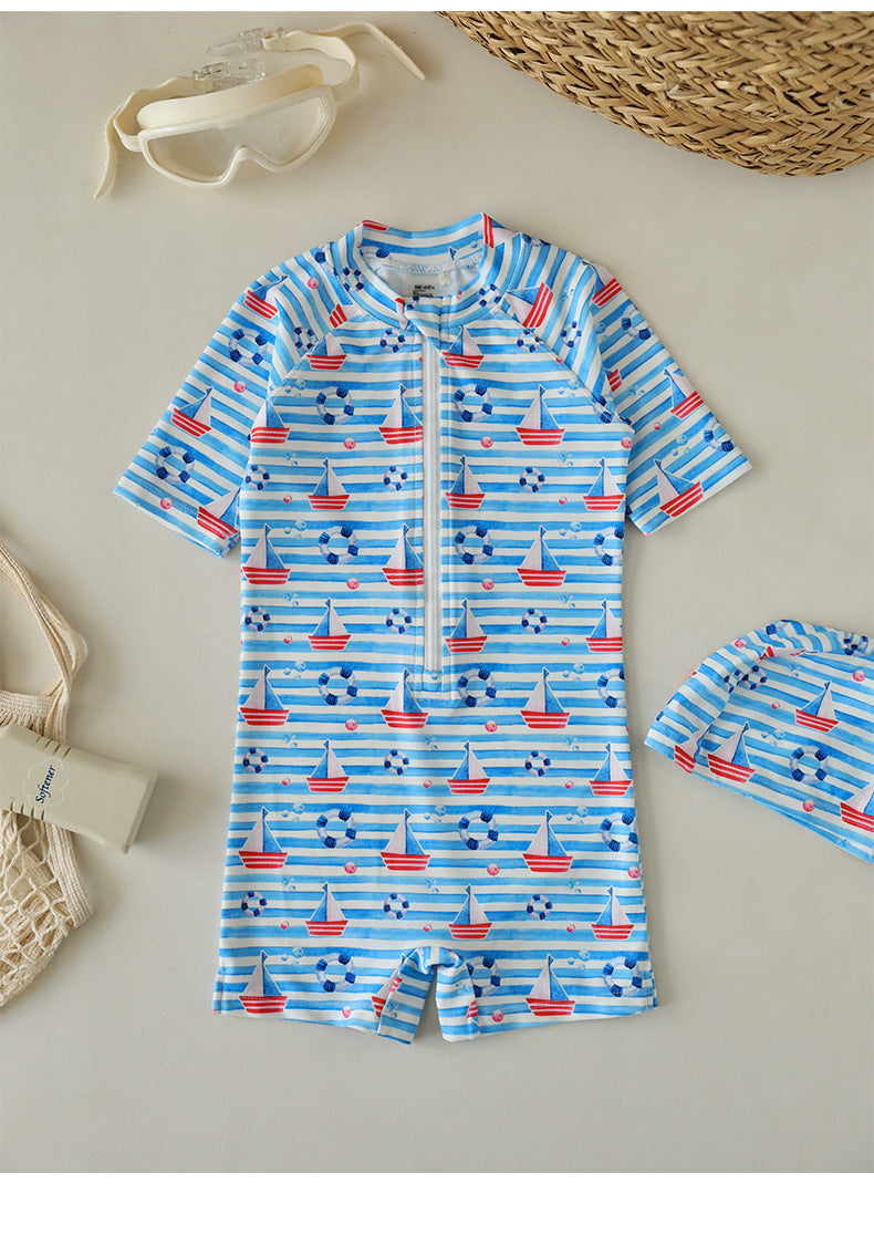 UPF50 Plus Printed Short Sleeve One-piece プリント 半袖 水着【mh0012587】