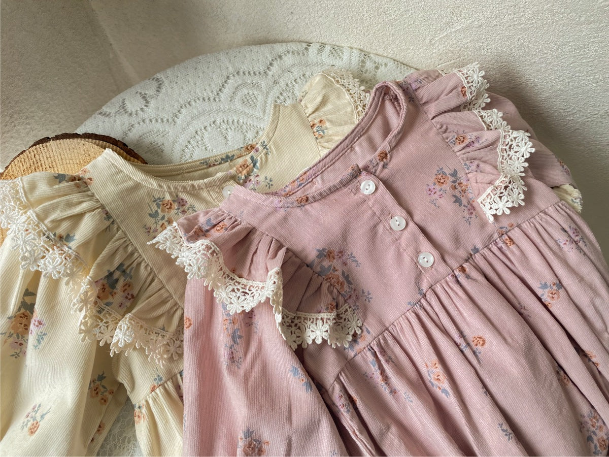 Floral Long Sleeve Romper 小花柄 パフスリーブ ロンパース【mh0012678】