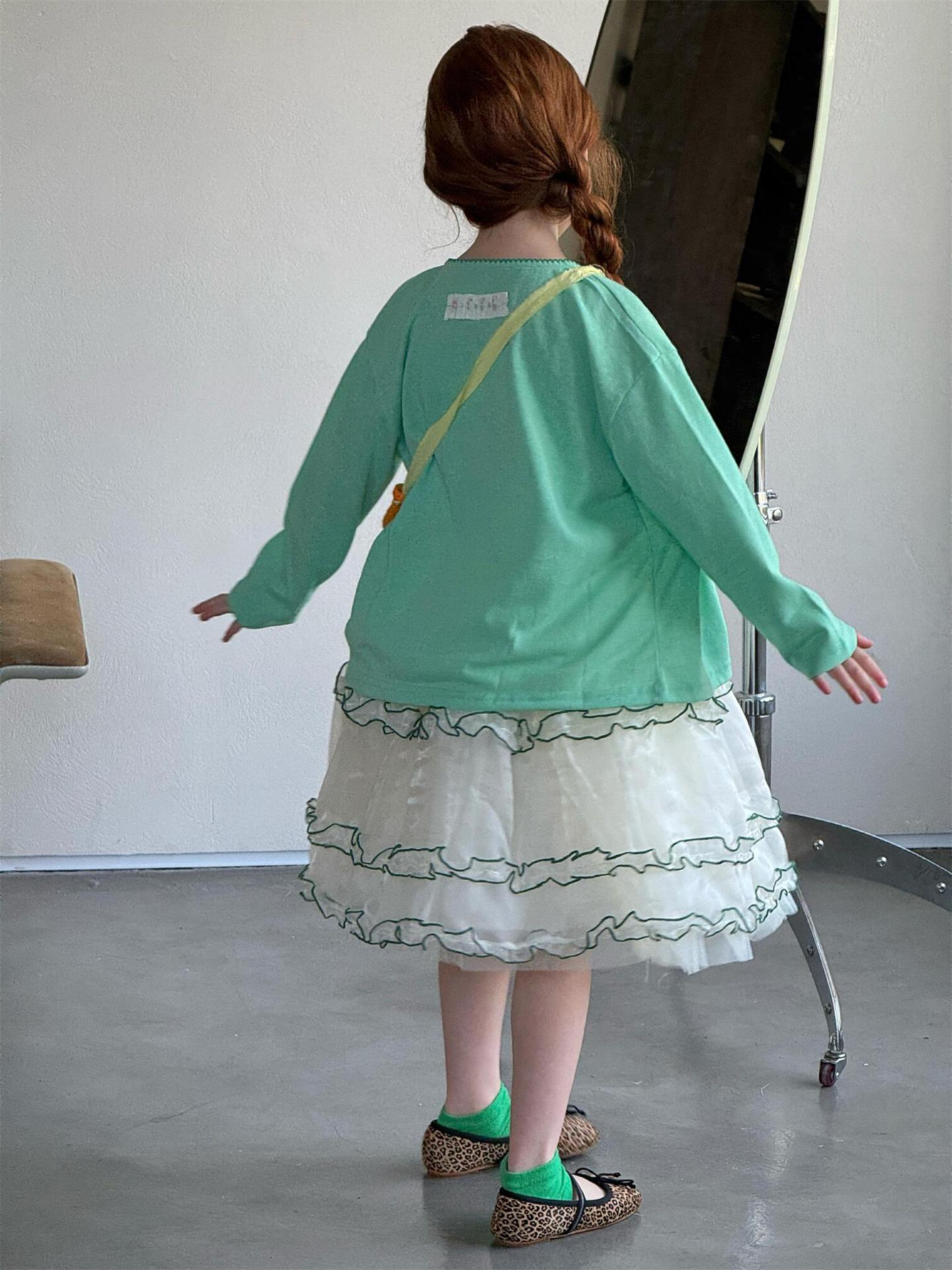 Contrast Piping Tiered Skirt チュール ティアード ミニスカート【mh0012869】