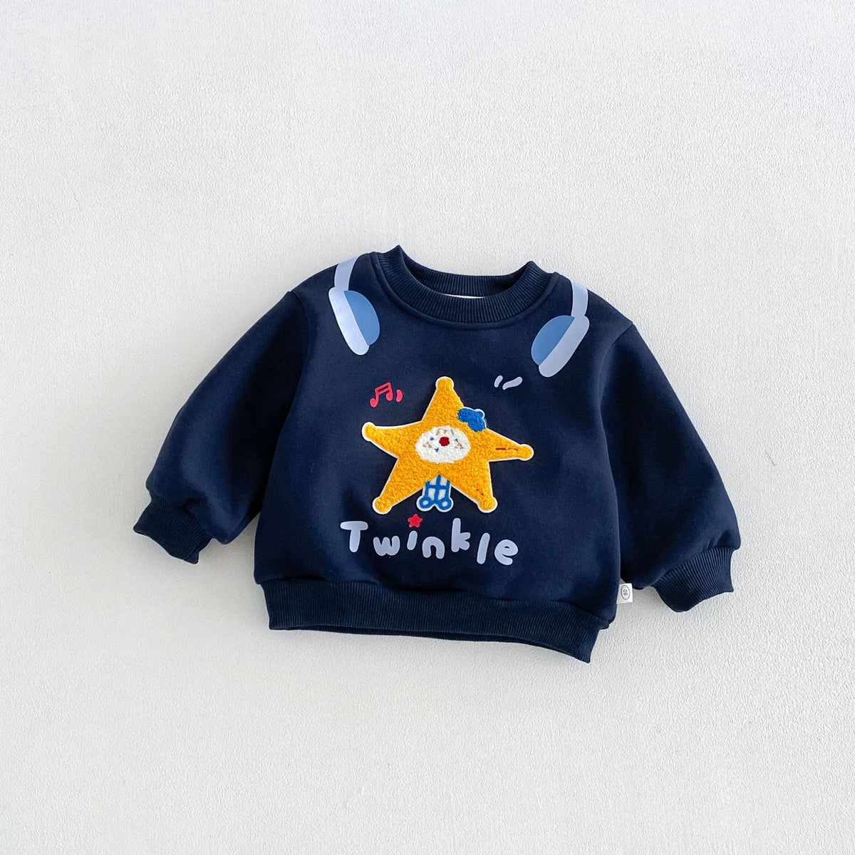 キッズ アップリケ 刺繍 裏起毛 スウェットトレーナー【mh0014775】