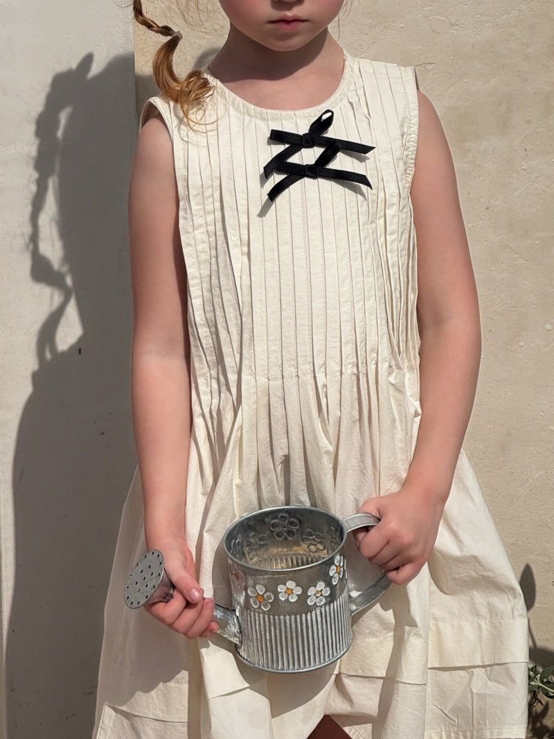 Sleeveless Pleated Princess Dress ピンタック ノースリーブワンピース【mh0013248】