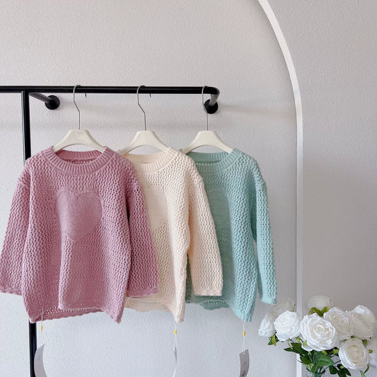 キッズトップス ハートニットセーター 2カラー【mh0007268】