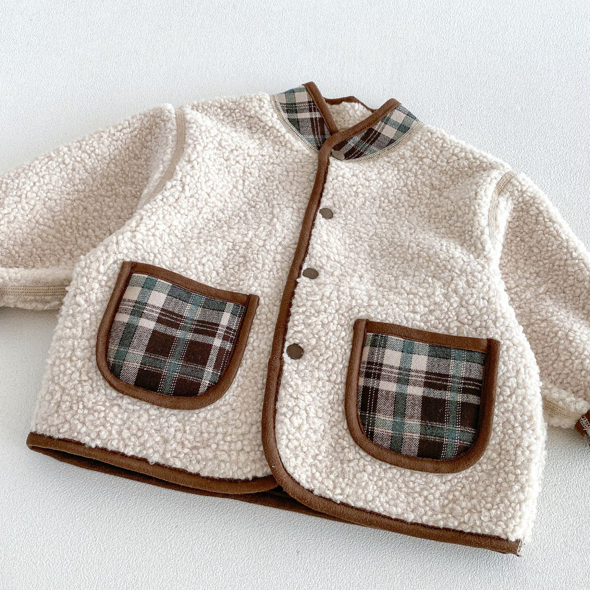 キッズ チェック リバーシブル ボアジャケット / ロールアップ 刺繍 ストレート ロングパンツ【mh0014765】