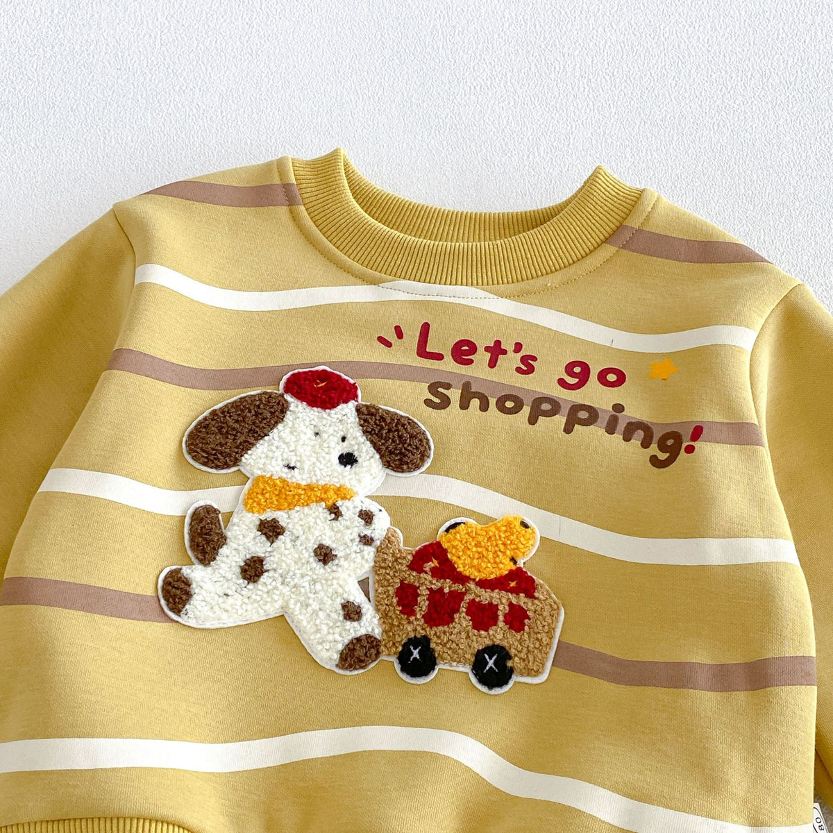 キッズ アップリケ 刺繍 裏起毛 スウェットトレーナー【mh0014775】